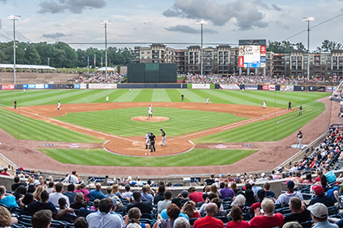 A spacious baseball field